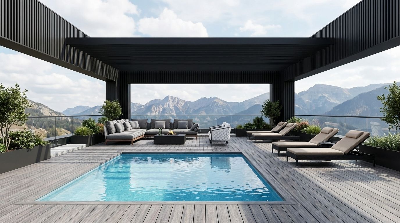 Bruggan Terrasse am Pool